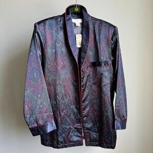 Satin Nightshirt Navy/Paisley NWT Vintage Pajama